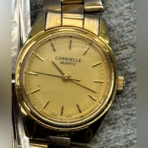 VTG Caravelle Bulova Quartz 48J2O Swiss 1 Jewel Gold Ladies Wrist Watch C 865018 - Picture 11 of 16